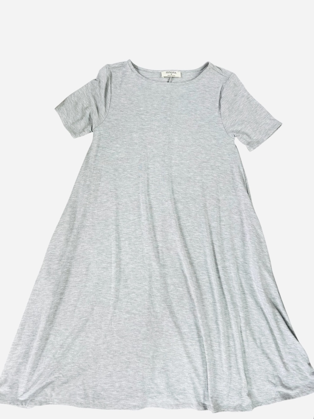 Zenana Heather Gray Midi Swing Dress- Butter Soft Material